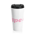 Travel Mug — Pink Cursive "Type A" Stainless Steel Tumbler