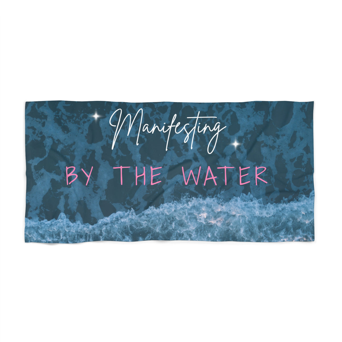 Manifesting By The Water Beach Towel — Ocean Waves Printed Beach Towel